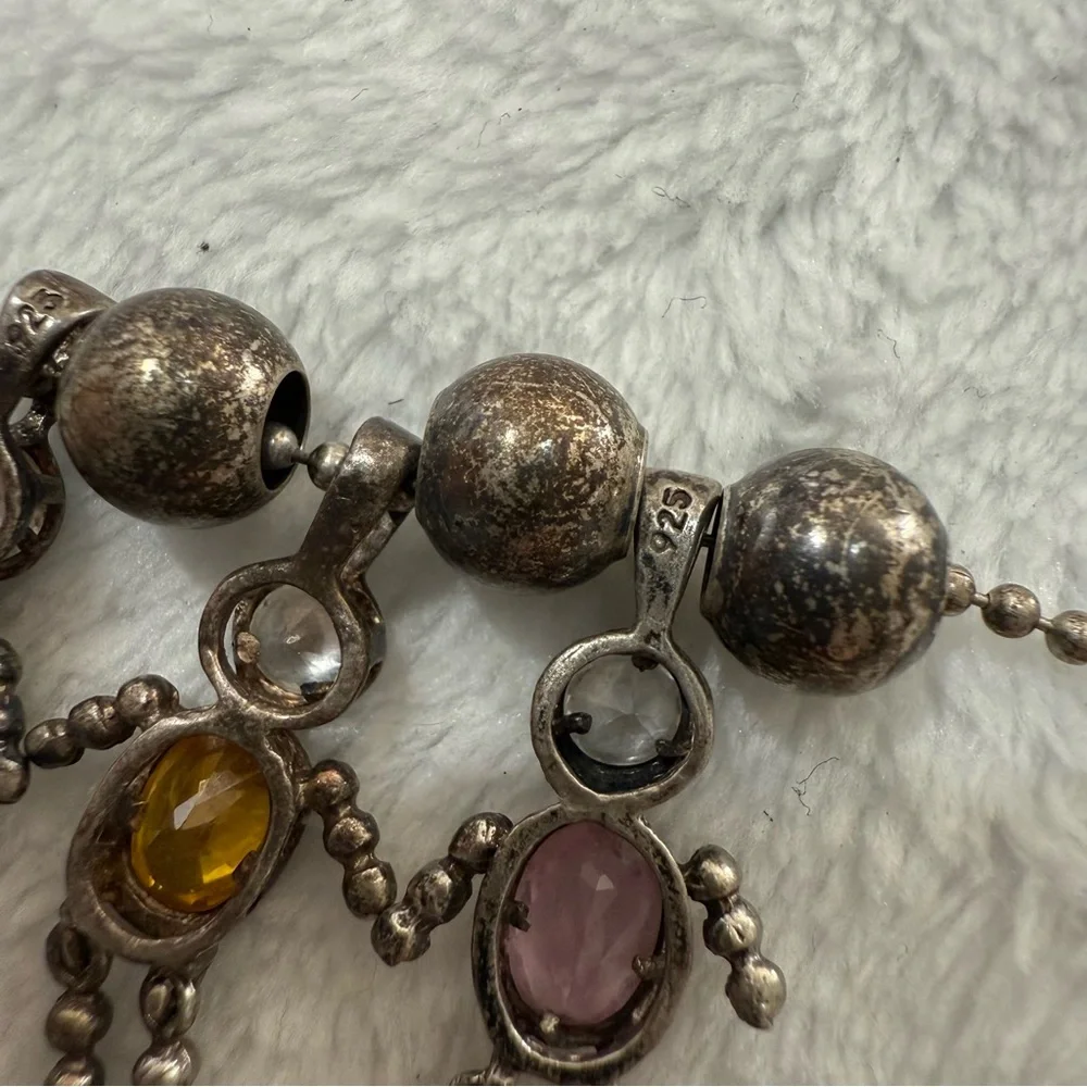 925 Sterling Silver Mother's Necklace Family Charm Birthstones